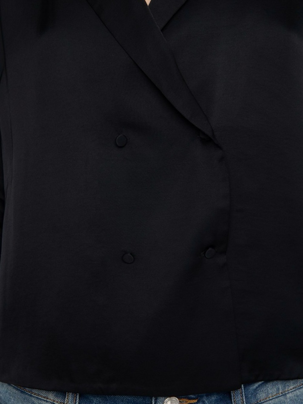 Zadig & Voltaire Black Satin-Feel Double-Breasted Blazer - Picture 5 of 5